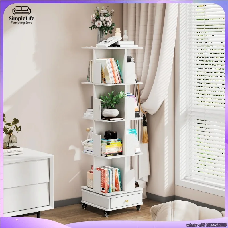 Rotating Bookshelf with Locking Casters Wooden Mobile Book Storage Shelf for Living Room Bedroom Study White
Rotating Bookshelf with Locking Casters Wooden Mobile Book Storage Shelf for Living Room Bedroom Study White
