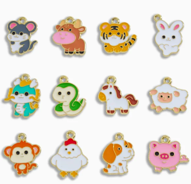 12 pcs Twelve Chinese Zodiac Signs Animal Charms Pendants Jewelry Making Necklaces Earrings Braceltes DIY
12 pcs Twelve Chinese Zodiac Signs Animal Charms Pendants Jewelry Making Necklaces Earrings Braceltes DIY