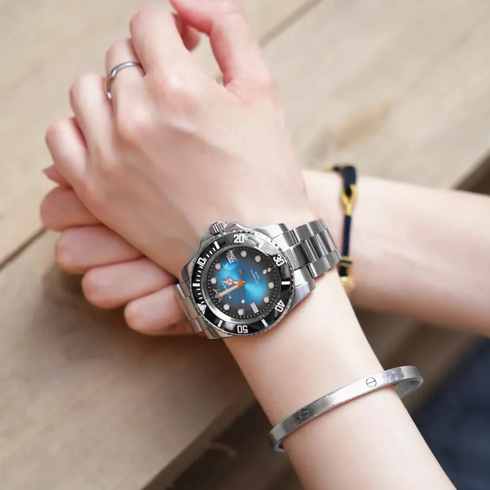 Men's Automatic Diver Watch Stainless Steel Ceramic Bezel Waterproof Luminous Sports Wristwatch
Men's Automatic Diver Watch Stainless Steel Ceramic Bezel Waterproof Luminous Sports Wristwatch