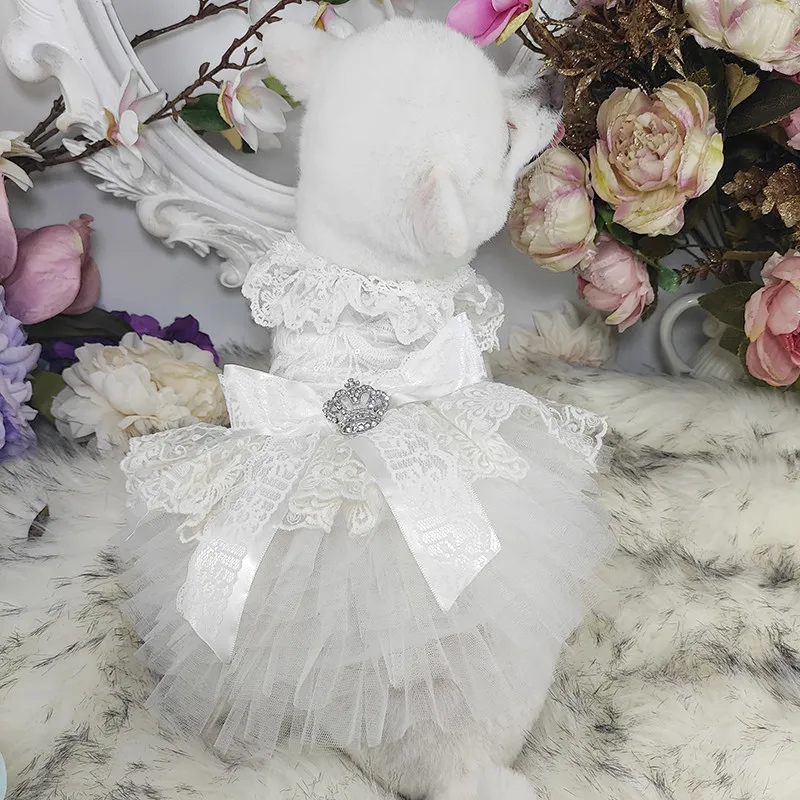 Pearl Shiny Pet Wedding Dress, Satin Lace Tutu Skirt with Bow, Harness Outfit for Small Dogs & Cats, Bridal Party Wear
Pearl Shiny Pet Wedding Dress, Satin Lace Tutu Skirt with Bow, Harness Outfit for Small Dogs & Cats, Bridal Party Wear