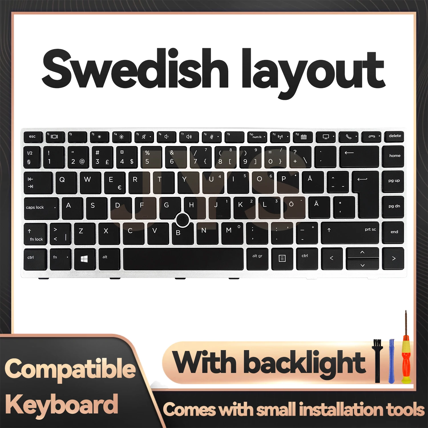 For HP EliteBook 840 G5/840 G6/846 G5/745 G5/645 G6/ZBook 14u G5 G6 laptop replacement keyboard with backlit Swedish layout
For HP EliteBook 840 G5/840 G6/846 G5/745 G5/645 G6/ZBook 14u G5 G6 laptop replacement keyboard with backlit Swedish layout