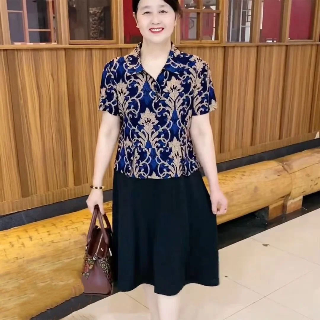 Summer New Fashionable Mommy Dress Slimming Versatile Mid-Length Women's Patchwork Dress Meat Concealing Collar Short Sl...
Summer New Fashionable Mommy Dress Slimming Versatile Mid-Length Women's Patchwork Dress Meat Concealing Collar Short Sl...