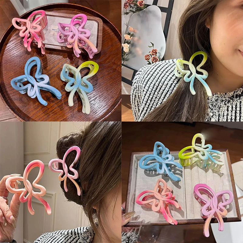 New Sweet Gradient Color Butterfly Hollow Hair Clip Women's Fashion Cute Temperament Shark Clip for Hair Styling Accessories
New Sweet Gradient Color Butterfly Hollow Hair Clip Women's Fashion Cute Temperament Shark Clip for Hair Styling Accessories