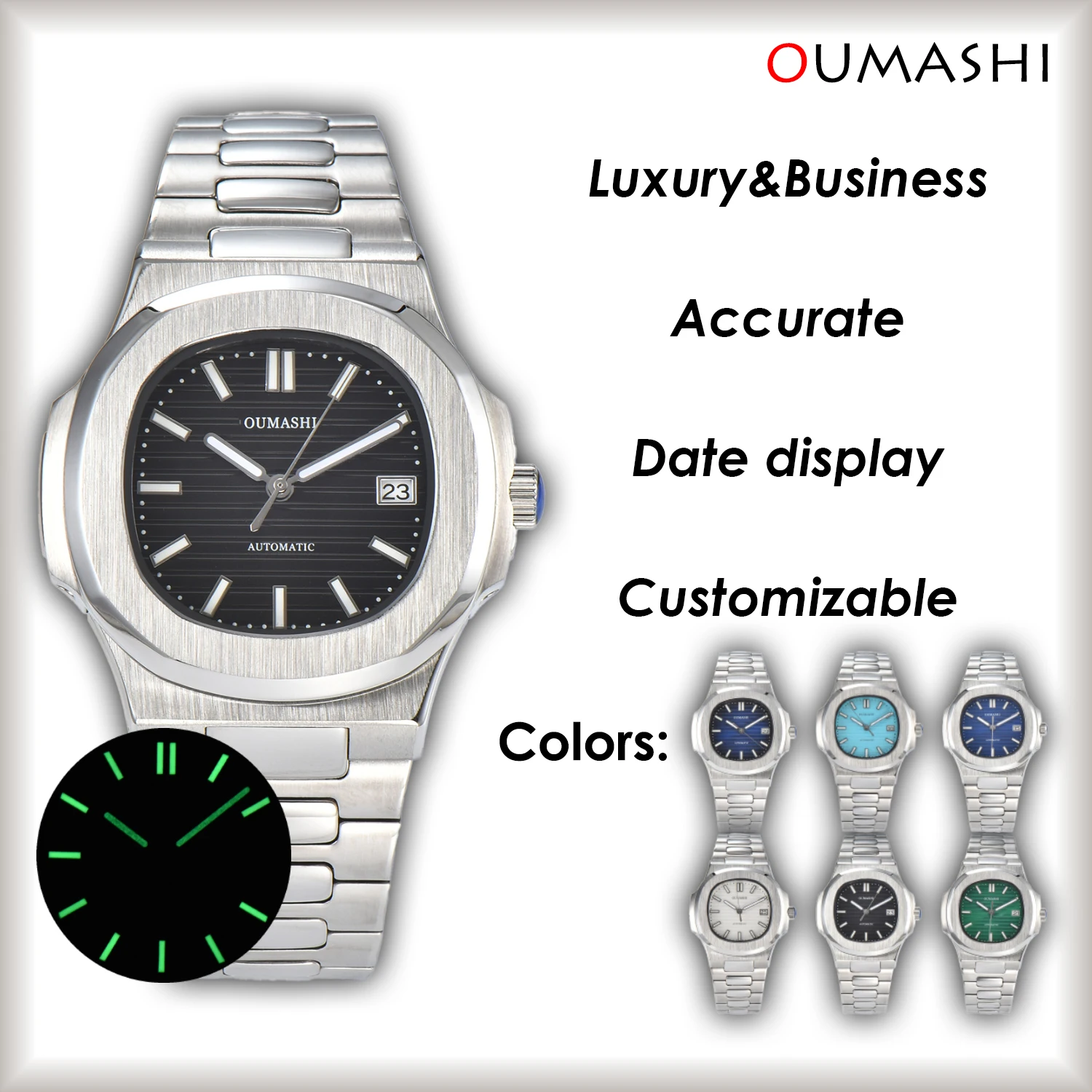 Luxury Watch for men Business 40MM Automatic Luminous Date display Waterproof Stainless Customizable Men's Wrist watch
Luxury Watch for men Business 40MM Automatic Luminous Date display Waterproof Stainless Customizable Men's Wrist watch
