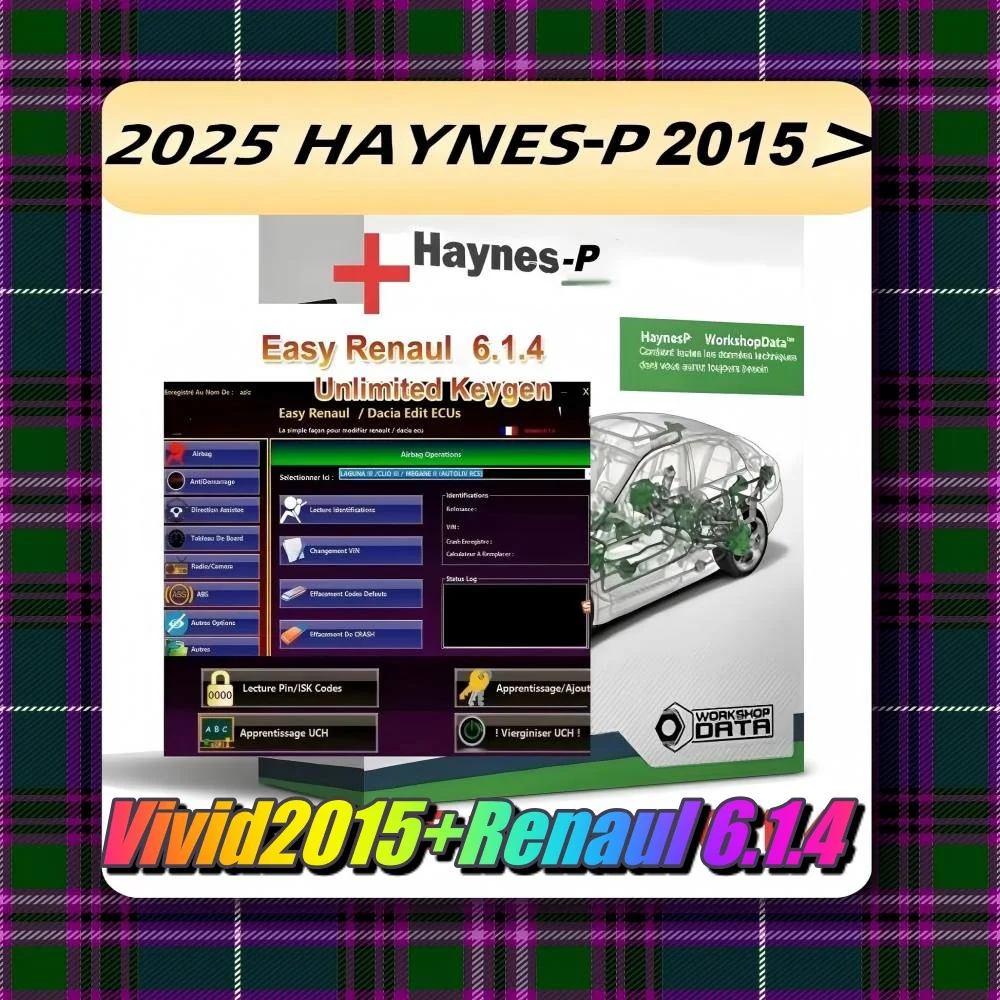 Haynes-P 2015+Easy Renaul 6.1.4 Software for Renaul ECU Programmer Clear Crash Airbag Card Keys UCH Cleaner WORK with OBDLin
Haynes-P 2015+Easy Renaul 6.1.4 Software for Renaul ECU Programmer Clear Crash Airbag Card Keys UCH Cleaner WORK with OBDLin