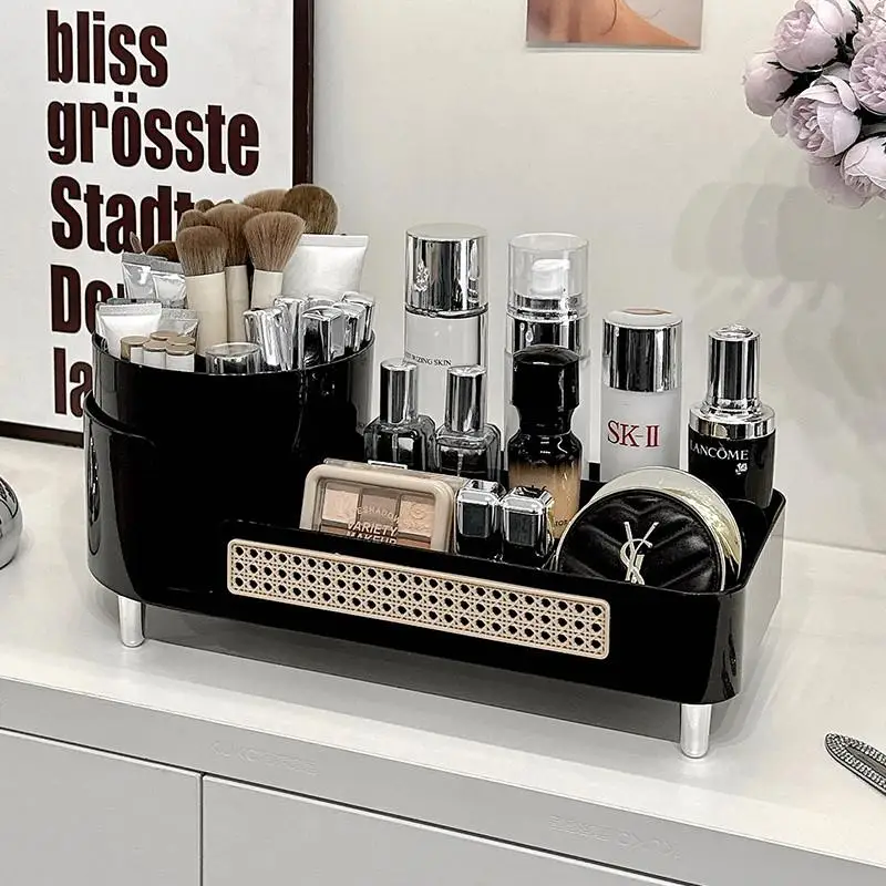 Rotating Desktop Cosmetic Storage Box Makeup Brush Organizer Tube Lipstick Arranger Skincare Product Rack Long Rectangle Shape
Rotating Desktop Cosmetic Storage Box Makeup Brush Organizer Tube Lipstick Arranger Skincare Product Rack Long Rectangle Shape