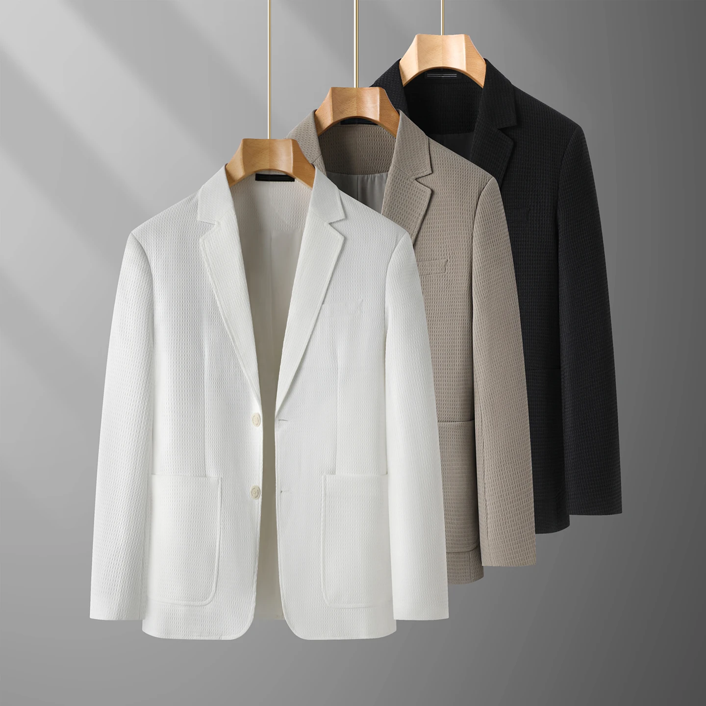 Large-sized light business classic men's suit jacket for spring and autumn, oversized flat lapel formal suit, loose for overweig
Large-sized light business classic men's suit jacket for spring and autumn, oversized flat lapel formal suit, loose for overweig