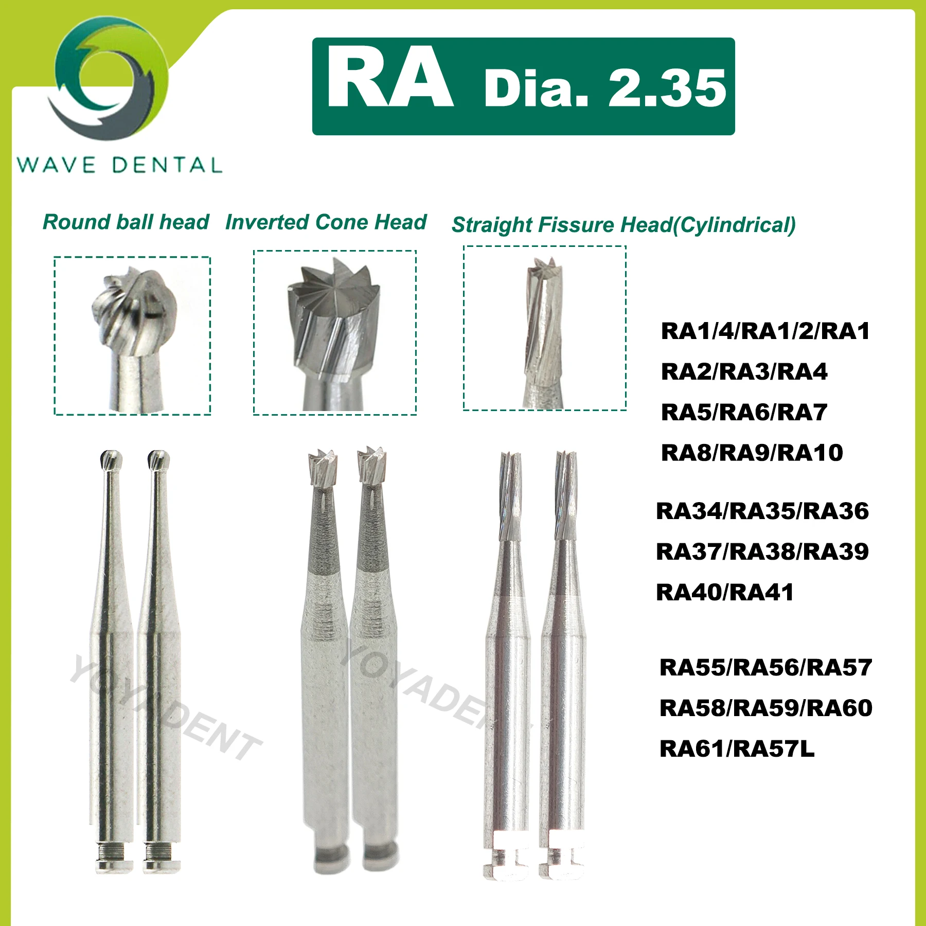 WAVE Dental Burs Tungsten Carbide Burs Round ball/Inverted Cone/Straight Fissu Head RA 2.35mm For Low Speed Handpiece 5Pcs/Pack
WAVE Dental Burs Tungsten Carbide Burs Round ball/Inverted Cone/Straight Fissu Head RA 2.35mm For Low Speed Handpiece 5Pcs/Pack