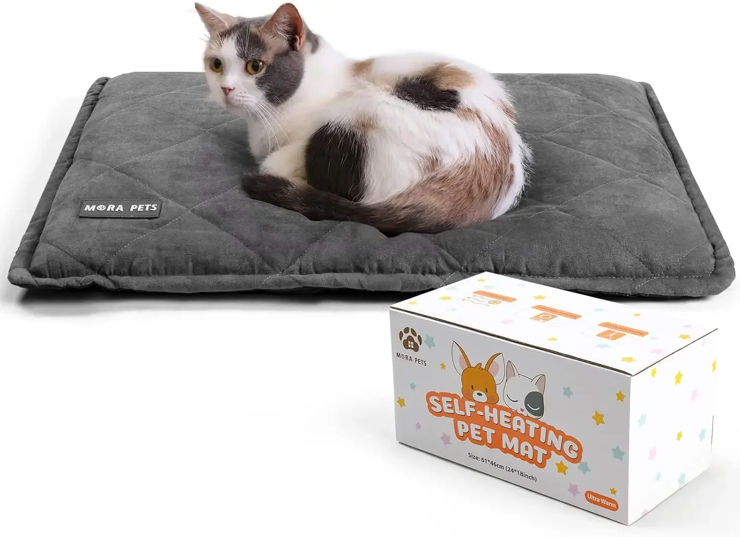Self Heating Cat Bed for Indoor Cats & Small Dogs, 24x18in Washable Thermal Pet Mat
Self Heating Cat Bed for Indoor Cats & Small Dogs, 24x18in Washable Thermal Pet Mat
