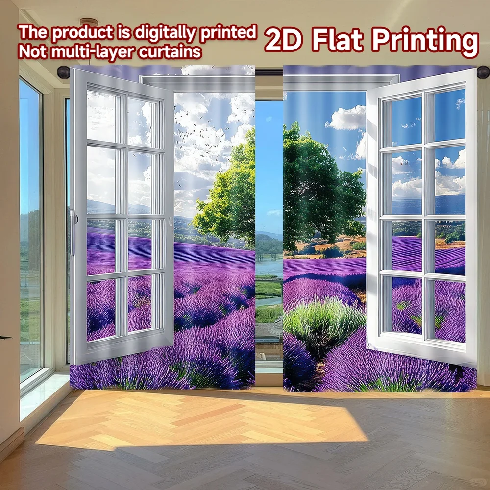 2D flat printing 2pcs Curtains Lavender Fields View Digital Printed Polyester Drapes Family Party Decoration for Parties and
2D flat printing 2pcs Curtains Lavender Fields View Digital Printed Polyester Drapes Family Party Decoration for Parties and