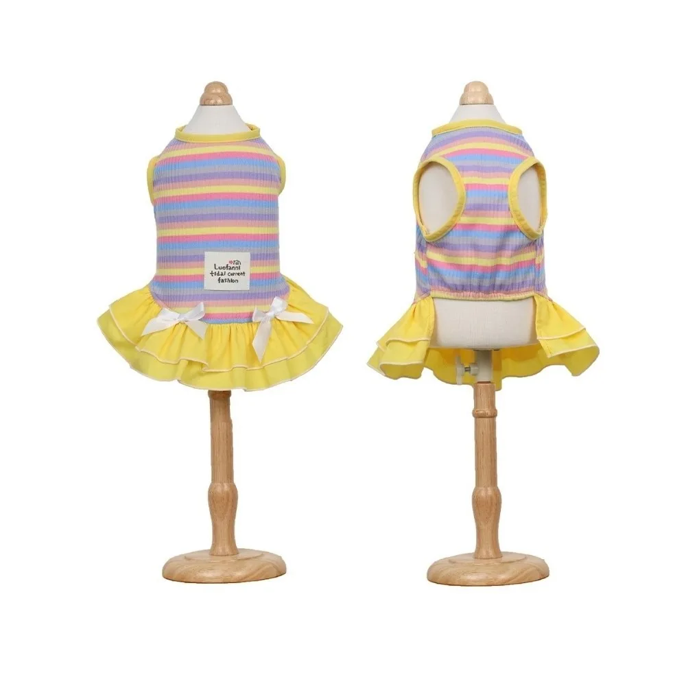 Fashion Thin Breathable Dog Rainbow Striped Skirt Ruffle Striped Soft Dog Cooling Vest Comfortable Dog Summer Vest Casual Wear
Fashion Thin Breathable Dog Rainbow Striped Skirt Ruffle Striped Soft Dog Cooling Vest Comfortable Dog Summer Vest Casual Wear
