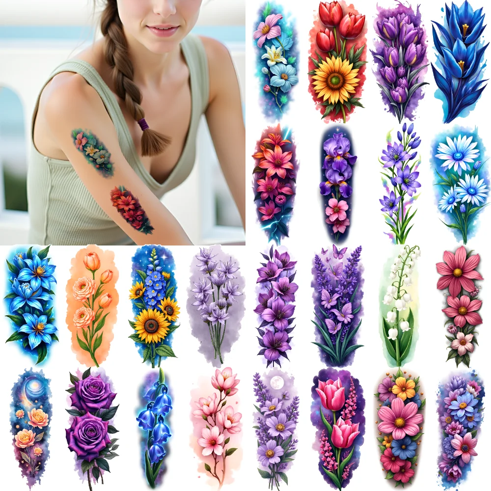 9pcs Temporary Tattoo Blue Daisies Colorful Realism Blue Leaves Purple Roses Realistic Temporary Tattoos Pink Lilies For
9pcs Temporary Tattoo Blue Daisies Colorful Realism Blue Leaves Purple Roses Realistic Temporary Tattoos Pink Lilies For
