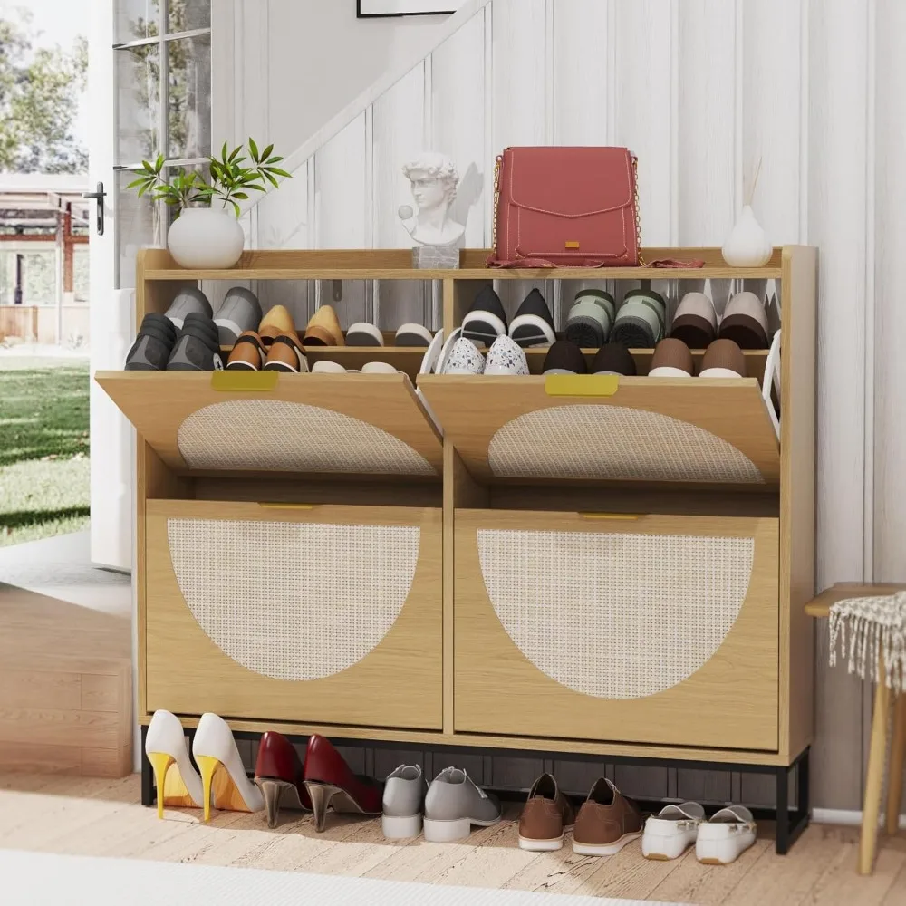 Shoe Cabinet with 2 Flip Drawers - Narrow Freestanding Storage Organizer & Hidden Rack
Shoe Cabinet with 2 Flip Drawers - Narrow Freestanding Storage Organizer & Hidden Rack