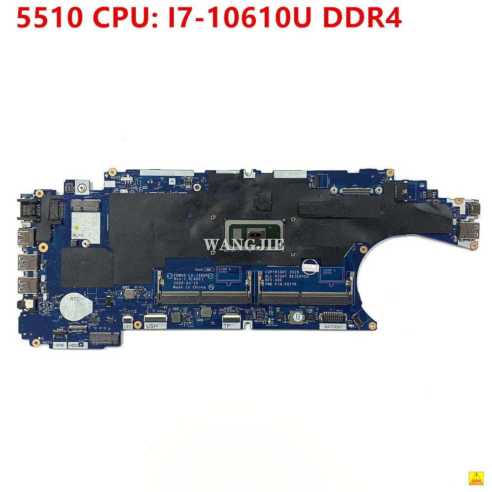 Материнская плата FDW50 LA-J382P для ноутбука Dell Latitude 5510 SRGKV I7-10610U DDR4 CN-0JJ0XJ 0JJ0XJ JJ0XJ Te
Материнская плата FDW50 LA-J382P для ноутбука Dell Latitude 5510 SRGKV I7-10610U DDR4 CN-0JJ0XJ 0JJ0XJ JJ0XJ Te