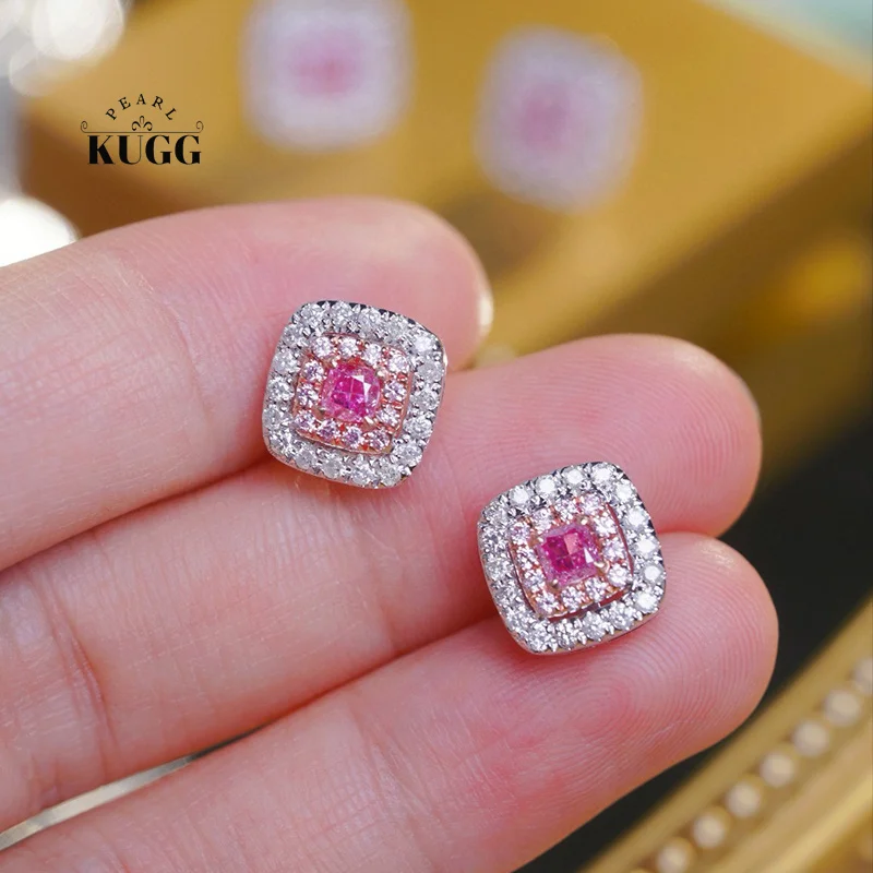 KUGG 100% 18K White Gold Earrings 1.1carat Real Natural Pink Diamond Earrings for Women Luxury Square Design High Party Jewelry
KUGG 100% 18K White Gold Earrings 1.1carat Real Natural Pink Diamond Earrings for Women Luxury Square Design High Party Jewelry