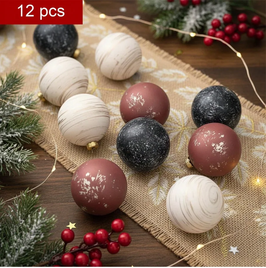 12Pcs Colorful Christmas Ornaments With Intricate Patterns Decorative Hanging Decors for Christmas Tree Plastic Christmas Balls
12Pcs Colorful Christmas Ornaments With Intricate Patterns Decorative Hanging Decors for Christmas Tree Plastic Christmas Balls