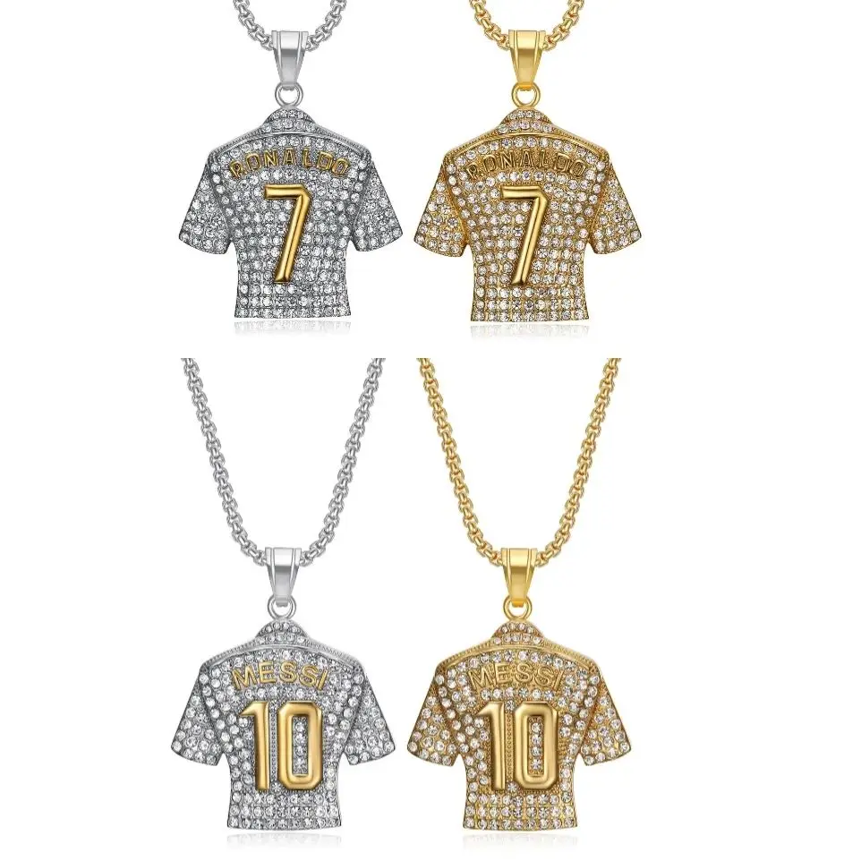 Hip Hop Number 10 and 7 Lucky Jersey Pendant Necklace for Men Rhinestones Stainless Steel Sports Star Jewelry Football Club Gift
Hip Hop Number 10 and 7 Lucky Jersey Pendant Necklace for Men Rhinestones Stainless Steel Sports Star Jewelry Football Club Gift