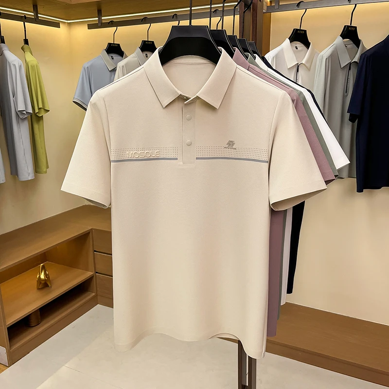 High quality ice silk men polo shirt short sleeve summer new luxury brand printed fashionable breathable business casual T-shirt
High quality ice silk men polo shirt short sleeve summer new luxury brand printed fashionable breathable business casual T-shirt