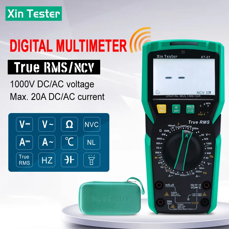 Xin Tester XT-01 Digital Multimeter Capacitance Frequency Resistance LED Measurement True RMS Tester
Xin Tester XT-01 Digital Multimeter Capacitance Frequency Resistance LED Measurement True RMS Tester