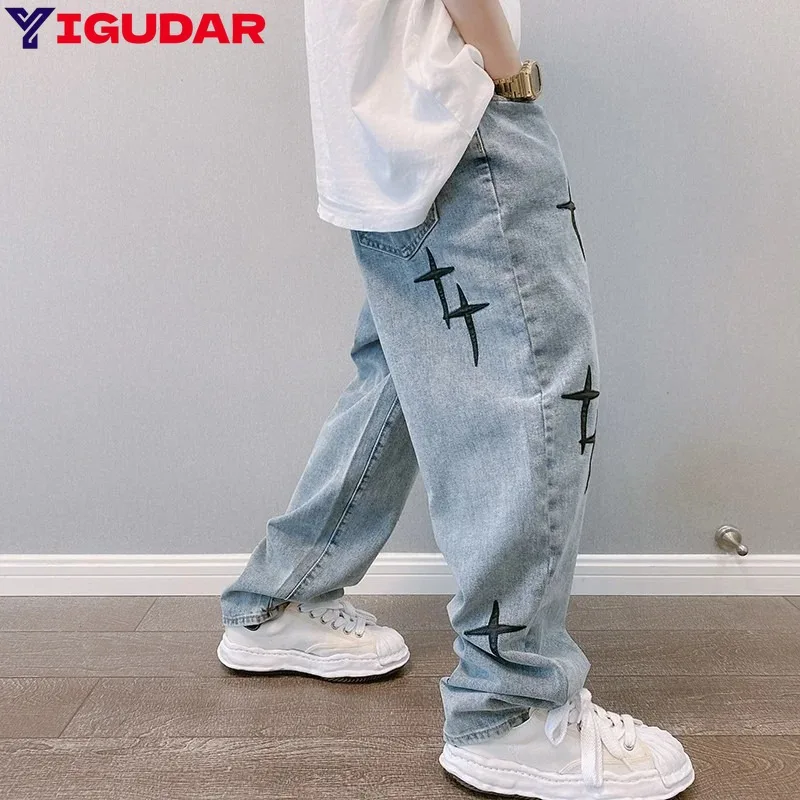 Vintage Gothic Men Straight Loose Jeans Star Printed Men High Street Denim Trousers Y2K Summer Spring Streetwear pantalon homme
Vintage Gothic Men Straight Loose Jeans Star Printed Men High Street Denim Trousers Y2K Summer Spring Streetwear pantalon homme