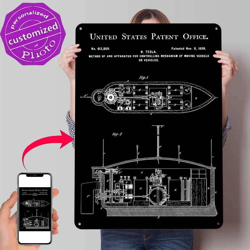 NIKOLA TESLA US PATENT Tinplate Poster Wall Art Retro Vintage Metal Signs for Fans Mancave Decoration Room Home Decor Items Men
NIKOLA TESLA US PATENT Tinplate Poster Wall Art Retro Vintage Metal Signs for Fans Mancave Decoration Room Home Decor Items Men