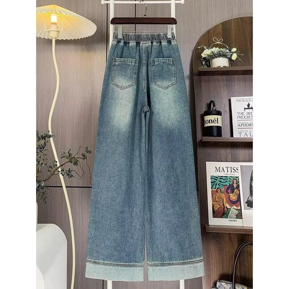 High Waist Wide Leg Jeans Loose Straight Cut Slimming Floor Length Pants for Women Spring Autumn Casual Cotton Polyester
High Waist Wide Leg Jeans Loose Straight Cut Slimming Floor Length Pants for Women Spring Autumn Casual Cotton Polyester