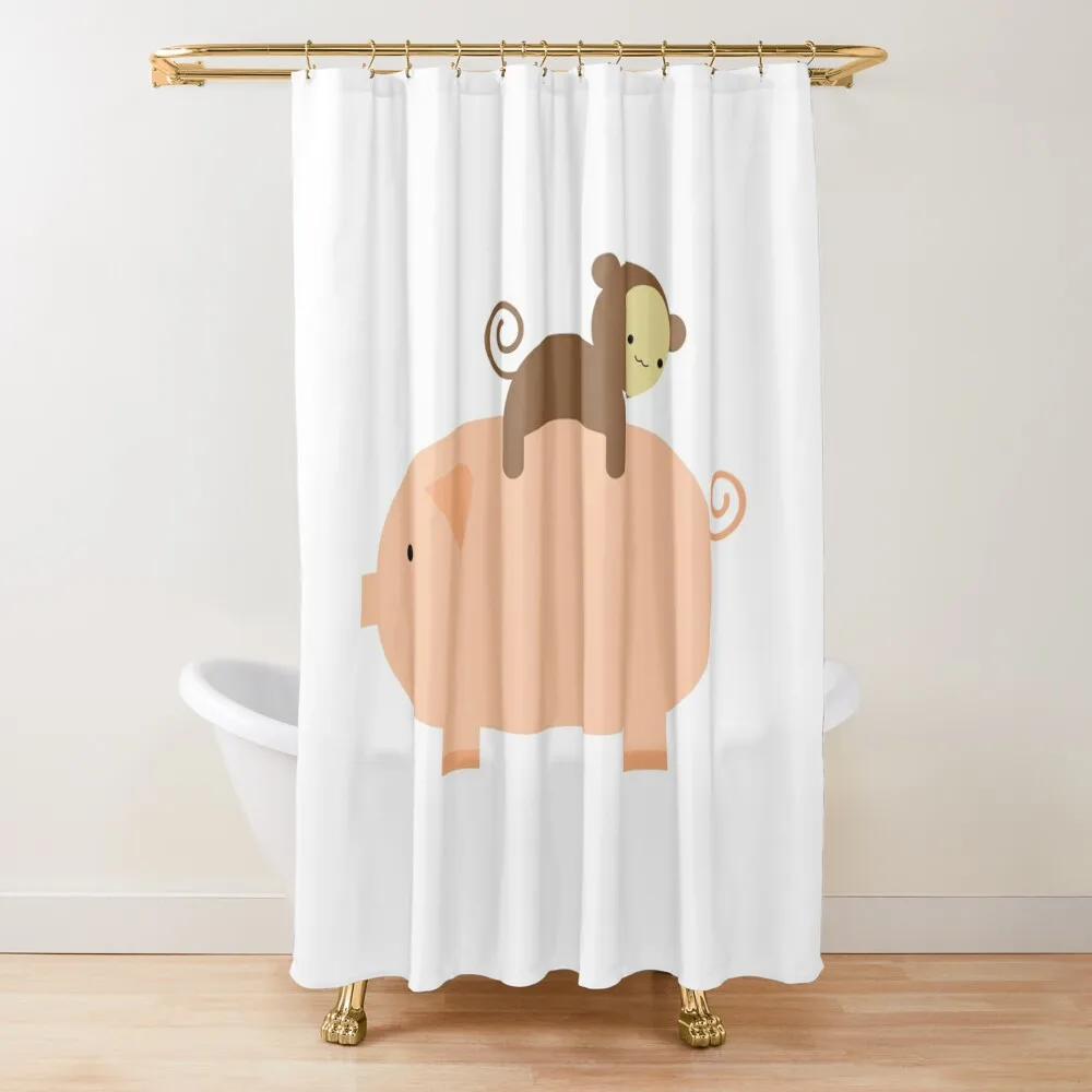 Baby Monkey Riding on a Pig Shower Curtain Set For Bathroom Shower For Bathroom Set Curtain
Baby Monkey Riding on a Pig Shower Curtain Set For Bathroom Shower For Bathroom Set Curtain