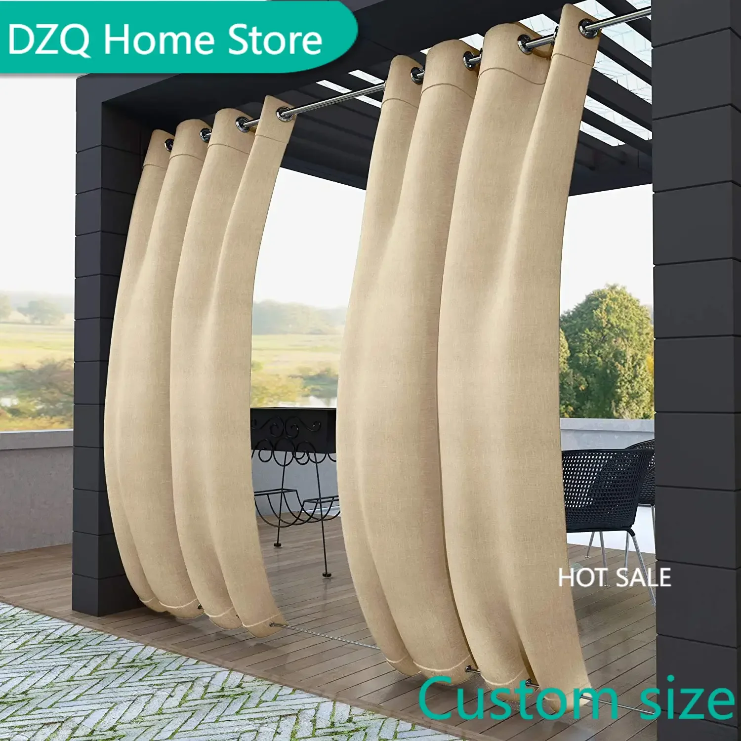 Waterproof and Thermal Insulated Curtain, Wind-Break Patio Drape, Keep Double Grommets, Privacy Screen Panels
Waterproof and Thermal Insulated Curtain, Wind-Break Patio Drape, Keep Double Grommets, Privacy Screen Panels