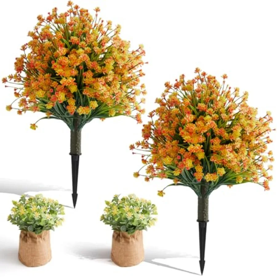 Set of 2 Artificial Monkey Grass and Yellow Flowers Topiary Balls, 22.6" UV-Resistant Faux Ever Shrubs with Ground Spikes — Fes
Set of 2 Artificial Monkey Grass and Yellow Flowers Topiary Balls, 22.6" UV-Resistant Faux Ever Shrubs with Ground Spikes — Fes