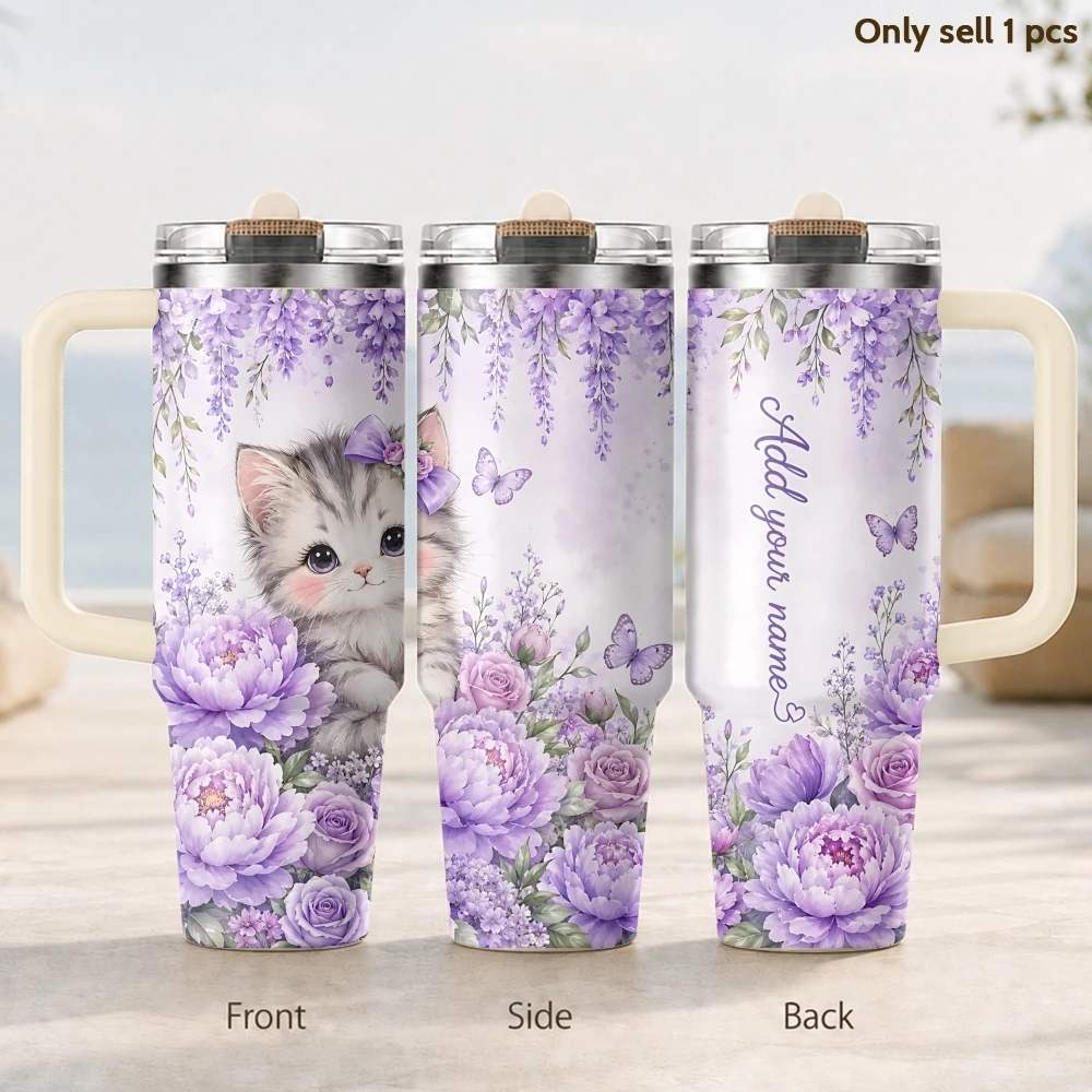 Lavender Cat Garden Vacuum Flasks 40oz 3rd Gen Vacuum Insulated Stainless Steel Tumbler Cup with Handle Straw Lid for Gifts
Lavender Cat Garden Vacuum Flasks 40oz 3rd Gen Vacuum Insulated Stainless Steel Tumbler Cup with Handle Straw Lid for Gifts