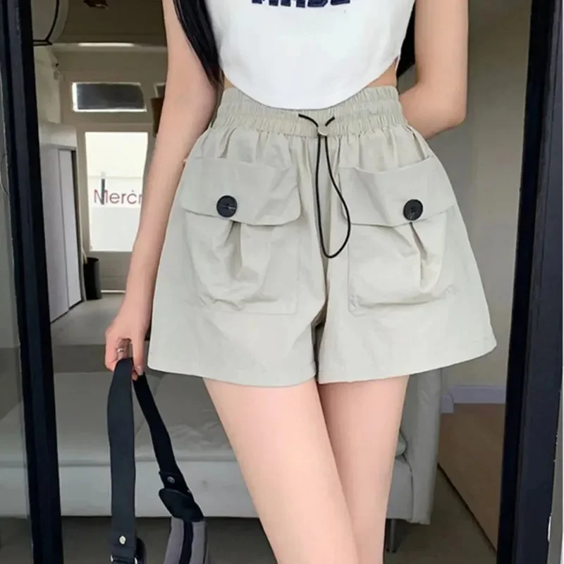 Aesthetic Punk Y2K Cargo Shorts Streetwear Women Summer Loose High Waist Drawstring Sports Pants Korean Casual Wide Leg Pants
Aesthetic Punk Y2K Cargo Shorts Streetwear Women Summer Loose High Waist Drawstring Sports Pants Korean Casual Wide Leg Pants