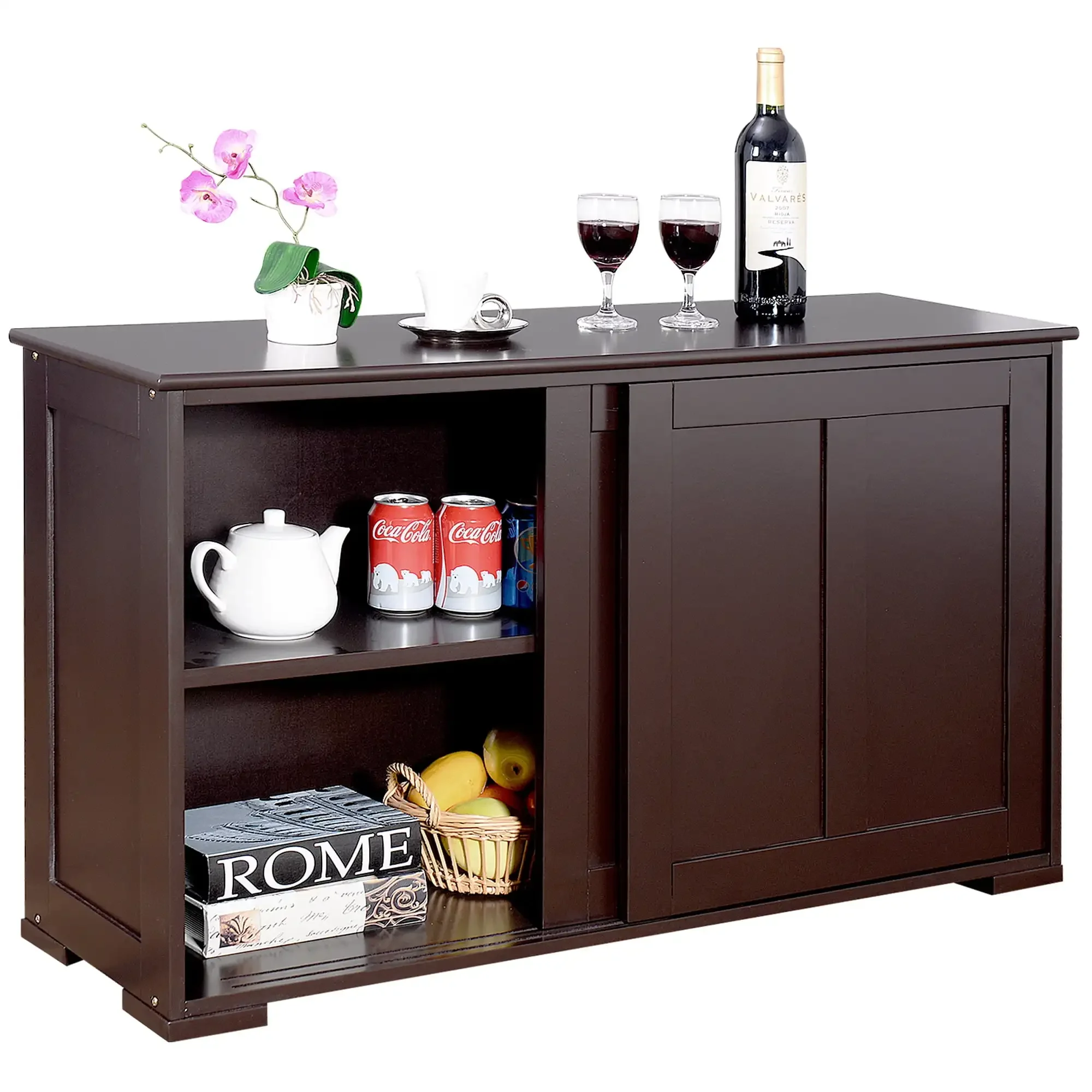 Kitchen Storage Cabinet Sideboard Buffet Cupboard Wood Sliding Door Pantry Brown
Kitchen Storage Cabinet Sideboard Buffet Cupboard Wood Sliding Door Pantry Brown