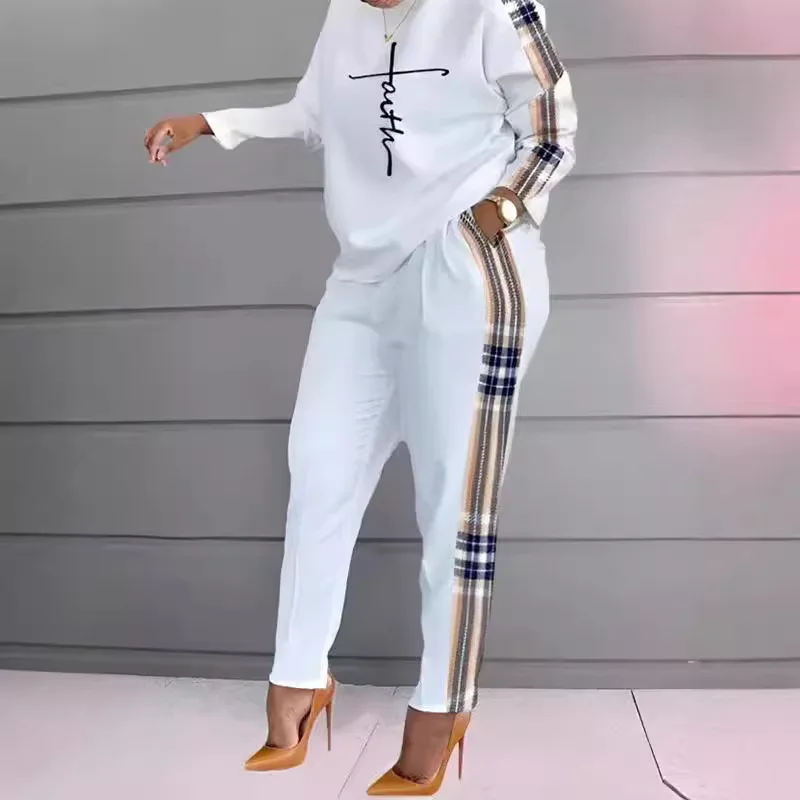 Women's Printed Two-piece Set, Round Neck Casual Long Sleeved T-shirt, Top And Pants, 2-piece, Autumn/winter, 2024
Women's Printed Two-piece Set, Round Neck Casual Long Sleeved T-shirt, Top And Pants, 2-piece, Autumn/winter, 2024