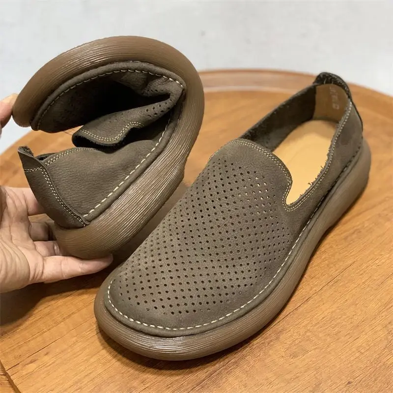 Comfortable loafers men's wide Toe shoes genuine leather 2025 new cowhide hollow breathable soft cow leather soft sole casual
Comfortable loafers men's wide Toe shoes genuine leather 2025 new cowhide hollow breathable soft cow leather soft sole casual