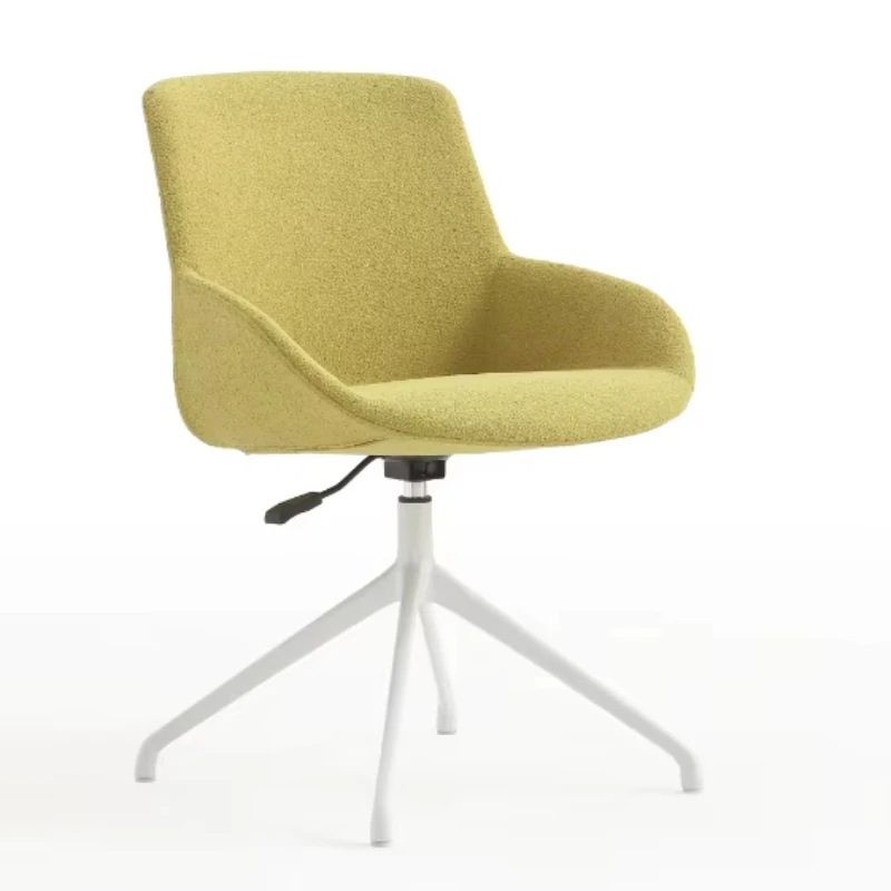 Modern rotating lounge chair with adjustable height metal base and wooden frame
Modern rotating lounge chair with adjustable height metal base and wooden frame