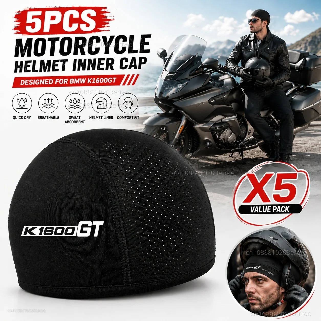 5pcs Motorcycle Helmet Inner Cap Hat Quick Dry Breathable Hat Racing Cap Thin Soft For BMW K 1600GT K1600 GT K 1600 GT 2016-2021
5pcs Motorcycle Helmet Inner Cap Hat Quick Dry Breathable Hat Racing Cap Thin Soft For BMW K 1600GT K1600 GT K 1600 GT 2016-2021