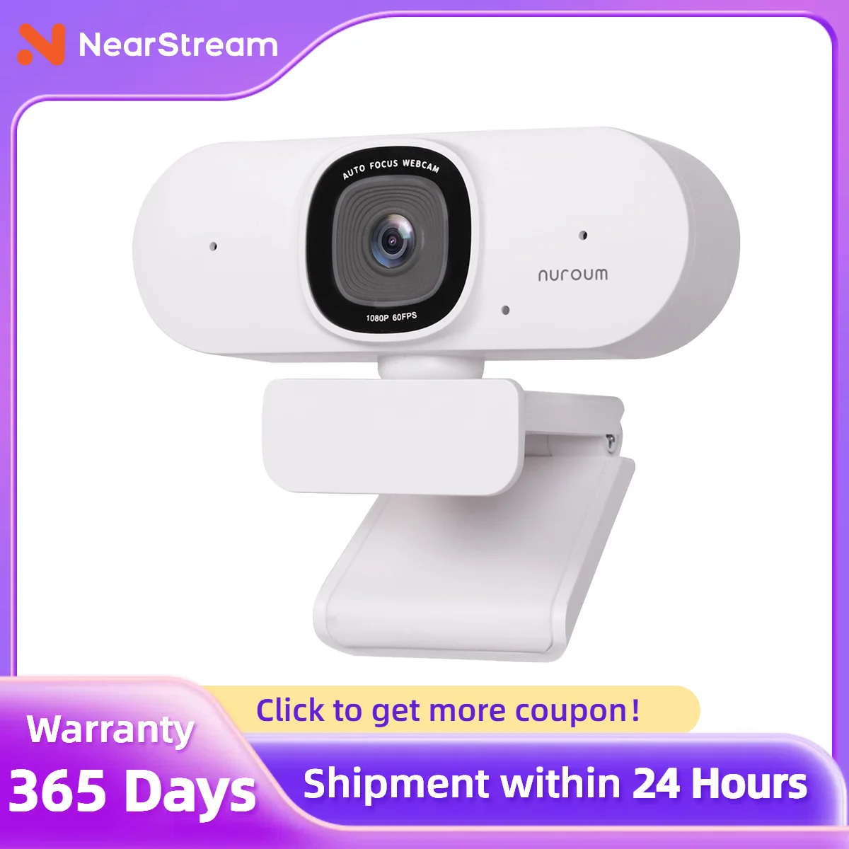 NUROUM V15-AF HD Webcam 2k 30fps with AI Noise Suppression and Microphone, Autofocus Webcam
NUROUM V15-AF HD Webcam 2k 30fps with AI Noise Suppression and Microphone, Autofocus Webcam