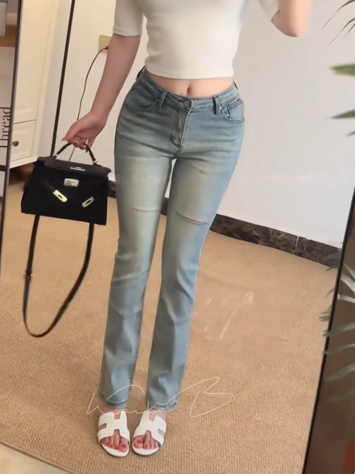 Blue Jeans High Waist Straight Leg Nine Points Hole Punching Slimming Versatile Long Pants Women's Summer High Elasticity
Blue Jeans High Waist Straight Leg Nine Points Hole Punching Slimming Versatile Long Pants Women's Summer High Elasticity