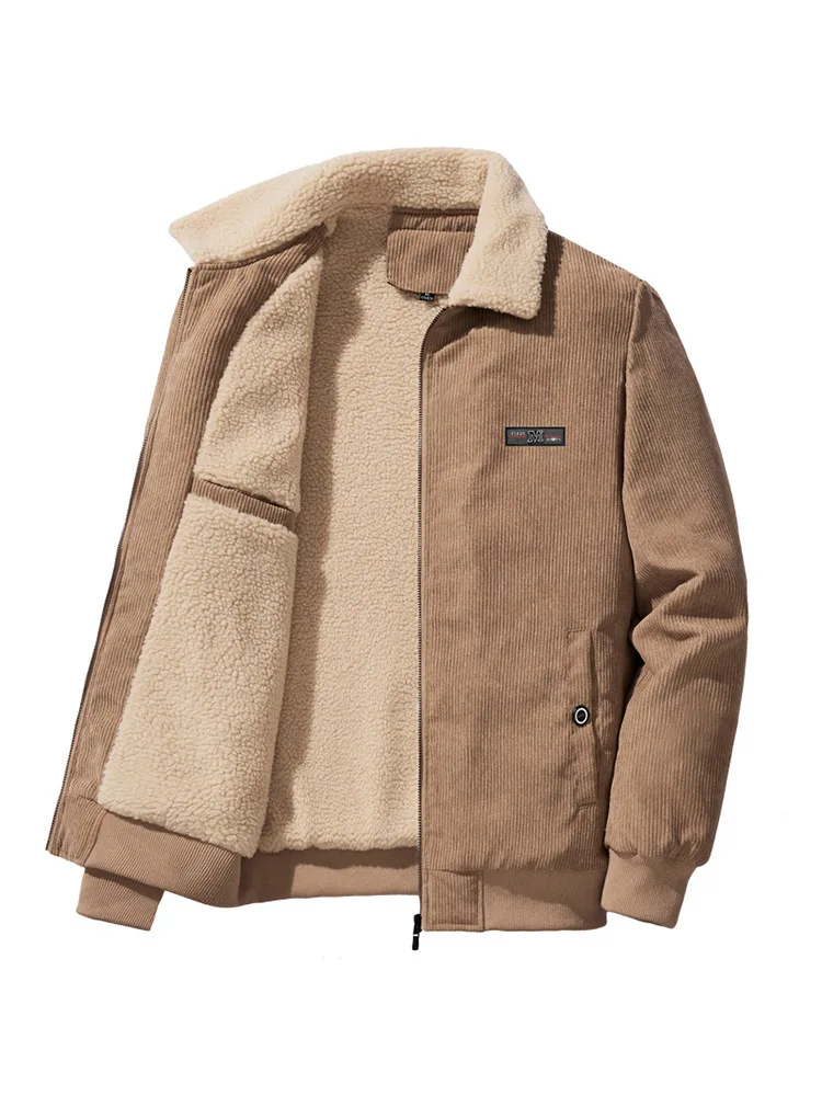 Мужская вельветовая теплая куртка из шерпа с воротником-стойкой, повседневная куртка с толстым флисом, уличная ветрозащитная куртка на подкладке, теплое пальто
Мужская вельветовая теплая куртка из шерпа с воротником-стойкой, повседневная куртка с толстым флисом, уличная ветрозащитная куртка на подкладке, теплое пальто