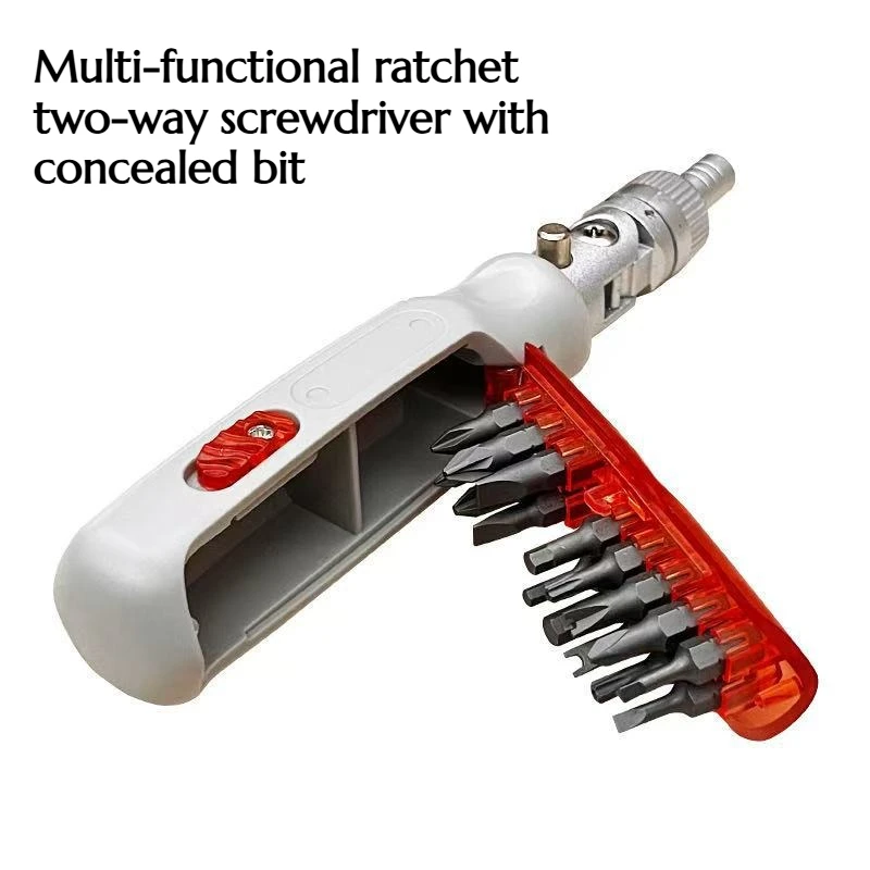 17-in-1 Multi-functional Ratchet Two-way Screwdriver Concealed Bit Hexagonal Screwdriver Versatile Hand Tool