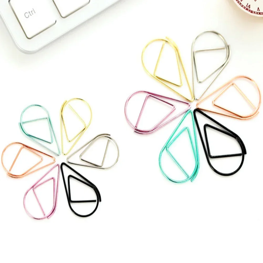 100Pcs Metal Material Drop Shape Paper Clips Gold Silver Color Kawaii Cute Bookmark Clip Stationery Office School Supplies
100Pcs Metal Material Drop Shape Paper Clips Gold Silver Color Kawaii Cute Bookmark Clip Stationery Office School Supplies