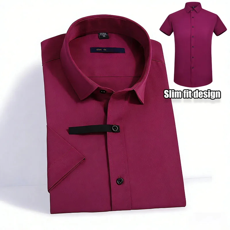 Модные мужские классические рубашки из бамбукового волокна с короткими рукавами, однотонные деловые блузки без железа, красивая мужская повседневная одежда
Модные мужские классические рубашки из бамбукового волокна с короткими рукавами, однотонные деловые блузки без железа, красивая мужская повседневная одежда