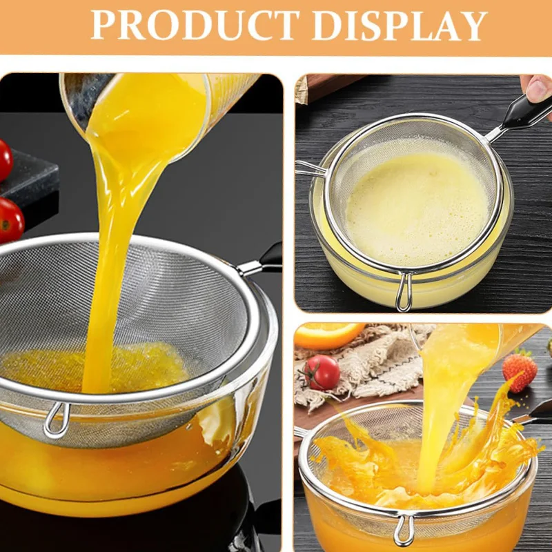 Multi-Use Stainless Steel Strainer for Holiday Cooking & Baking - 11.8 Inch with 6.3"Fine Mesh for Gravy,Eggnog & Powdered Sugar
Multi-Use Stainless Steel Strainer for Holiday Cooking & Baking - 11.8 Inch with 6.3"Fine Mesh for Gravy,Eggnog & Powdered Sugar