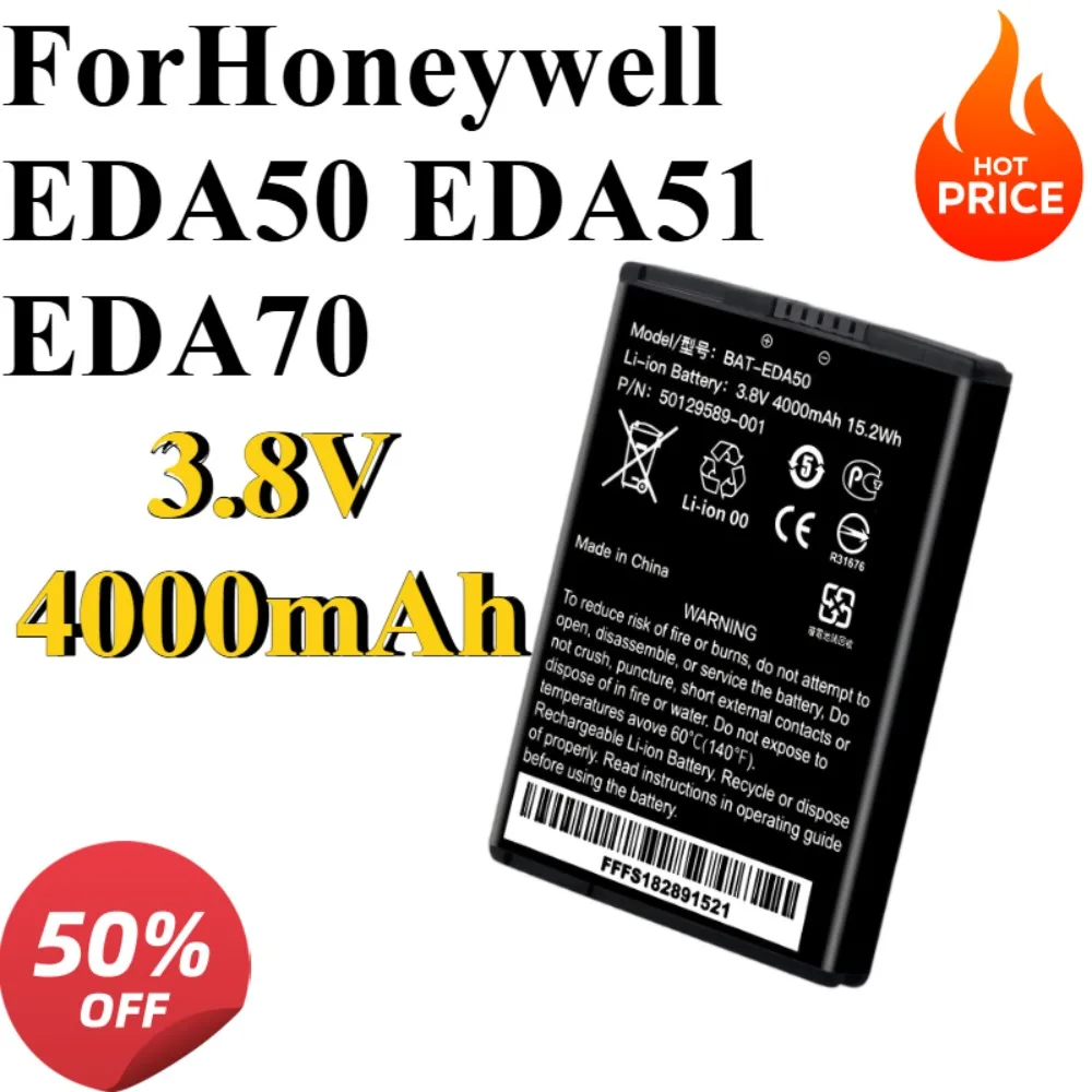 4000mAh 3.8V High Capacity Replacement Battery For Honeywell EDA50 EDA51 EDA70 Data Collector
4000mAh 3.8V High Capacity Replacement Battery For Honeywell EDA50 EDA51 EDA70 Data Collector
