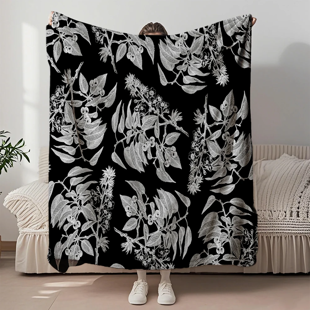 Flannel Soft Blanket Black And White Plant Vintage Design Double-sided Throw Faux Fur Throw Durable Anti-pilling Blankets
Flannel Soft Blanket Black And White Plant Vintage Design Double-sided Throw Faux Fur Throw Durable Anti-pilling Blankets