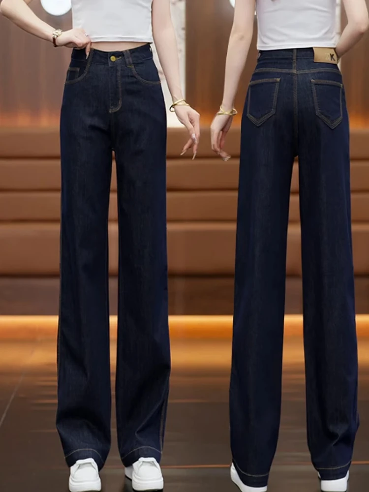 Wide Leg Jeans Women's Summer Thin High Waist Slimming Denim Blue Drapey Straight Leg Pants Casual Style Zipper Closure
Wide Leg Jeans Women's Summer Thin High Waist Slimming Denim Blue Drapey Straight Leg Pants Casual Style Zipper Closure