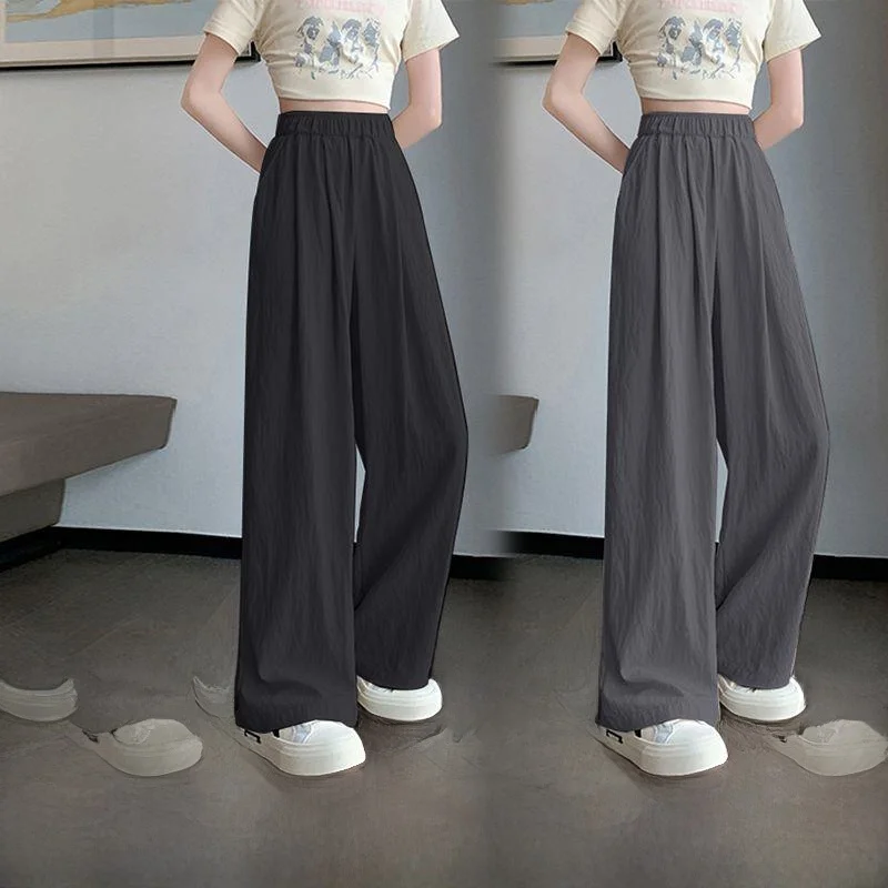Ice Silk Wide Leg Pants Women's Summer Thin High Waist Slimming Drape Loose Casual Cool Pants Comfortable Loose Fit Trousers
Ice Silk Wide Leg Pants Women's Summer Thin High Waist Slimming Drape Loose Casual Cool Pants Comfortable Loose Fit Trousers