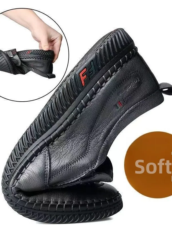 Повседневные мужские кожаные лоферы 2023 года, модные дышащие туфли без каблука с круглым носком, без застежек, для молодежи, весенне-осенний сезон
Повседневные мужские кожаные лоферы 2023 года, модные дышащие туфли без каблука с круглым носком, без застежек, для молодежи, весенне-осенний сезон