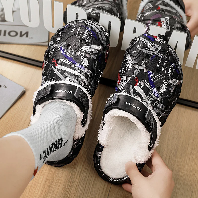 Большая модная мужская хлопковая обувь, зимние съемные короткие плюшевые тапочки, повседневные тапочки с дырочками, садовая обувь, всесезонная пляжная обувь
Большая модная мужская хлопковая обувь, зимние съемные короткие плюшевые тапочки, повседневные тапочки с дырочками, садовая обувь, всесезонная пляжная обувь