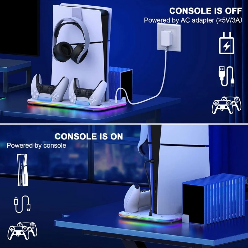 Best Seller Charging Station with Headset Holder 3 Speed Adjustable Cooling Fan for Slim Controller Charger Stand Charging Dock
Best Seller Charging Station with Headset Holder 3 Speed Adjustable Cooling Fan for Slim Controller Charger Stand Charging Dock